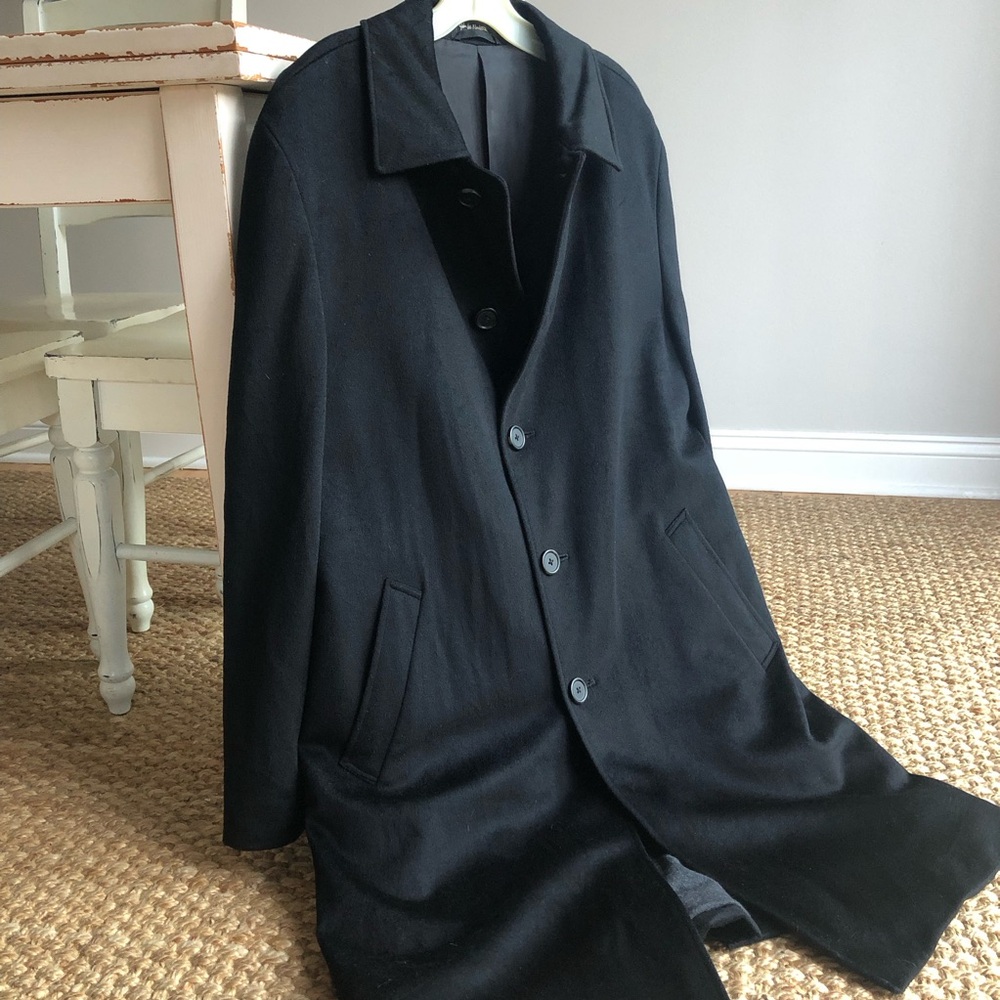 Loro Piana Storm System x Nordstrom Wool Topcoat. Black. Size 40